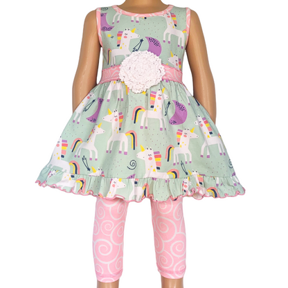 AnnLoren Kjole m. Unicorn print